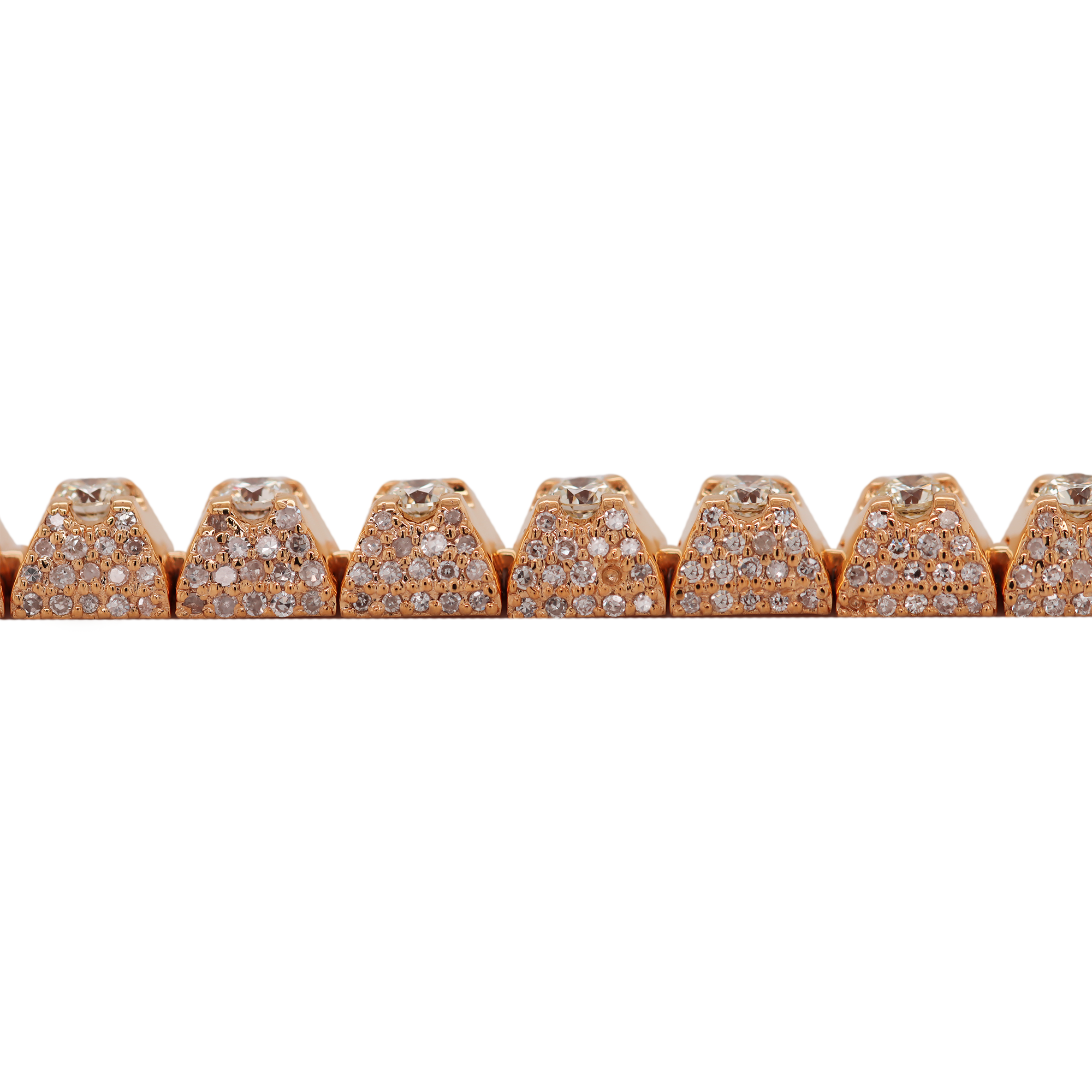 Tennis Flower Setting Rose Gold Bracelet 5.5 CT