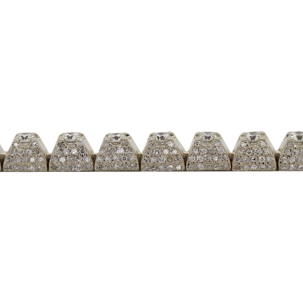 Tennis Flower Setting White Gold Bracelet 5.5 CT