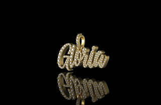 14k yellow gold custom "gloria" style diamond pendant