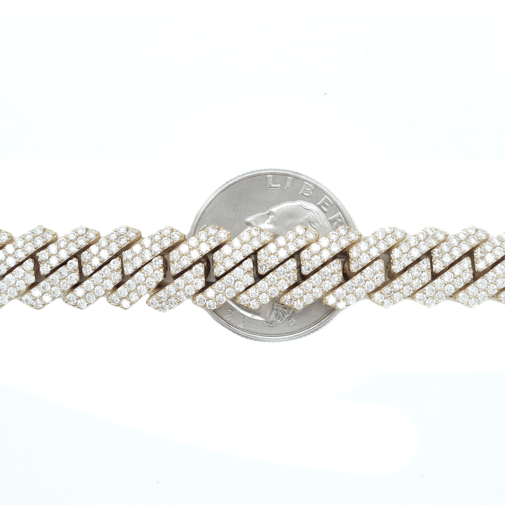Miami Cuban Prong Setting Diamond White Gold Chain 27.45 CT