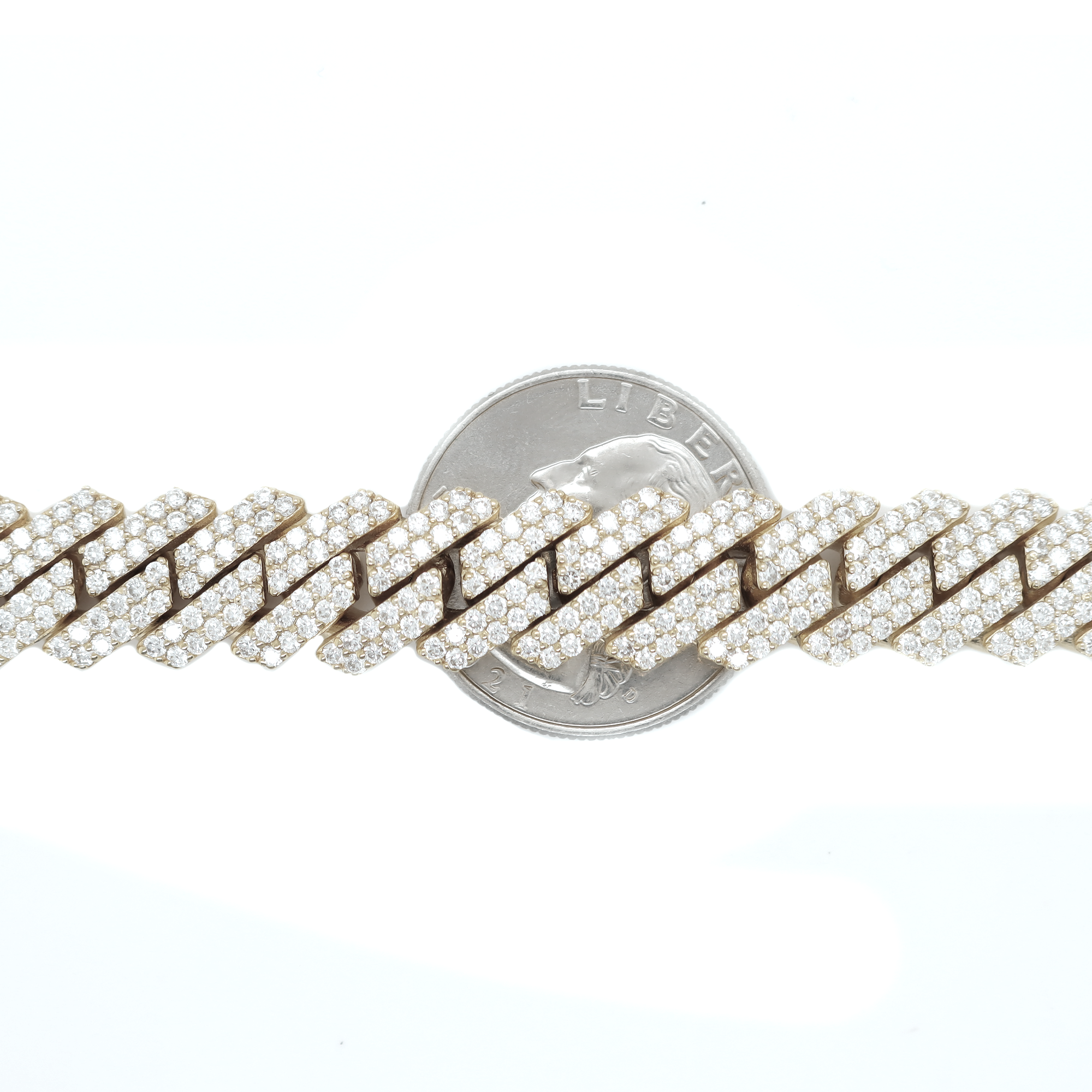 Miami Cuban Prong Setting Diamond White Gold Chain 27.45 CT