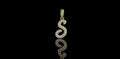 14k yellow gold Script initial S diamond pendant