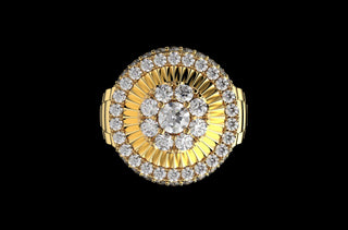 14k yellow gold Rolex inspired ring 4.33cts