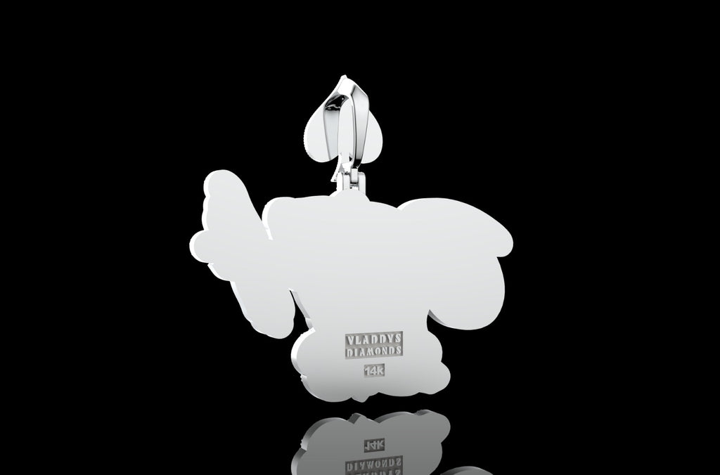 14k 2 tone rose and white gold double layer custom "OTH 2518" style custom diamond pendant
