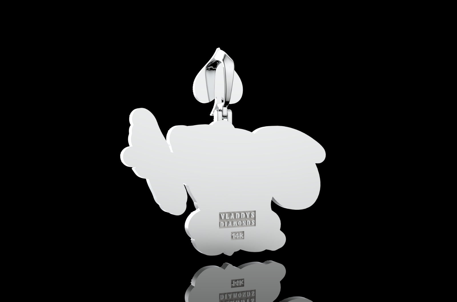 14k 2 tone rose and white gold double layer custom "OTH 2518" style custom diamond pendant