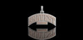 14K 2 TONE ROSE AND WHITE GOLD CUSTOM DOUBLE LAYER "BRAVEST" STYLE DIAMOND PENDANT