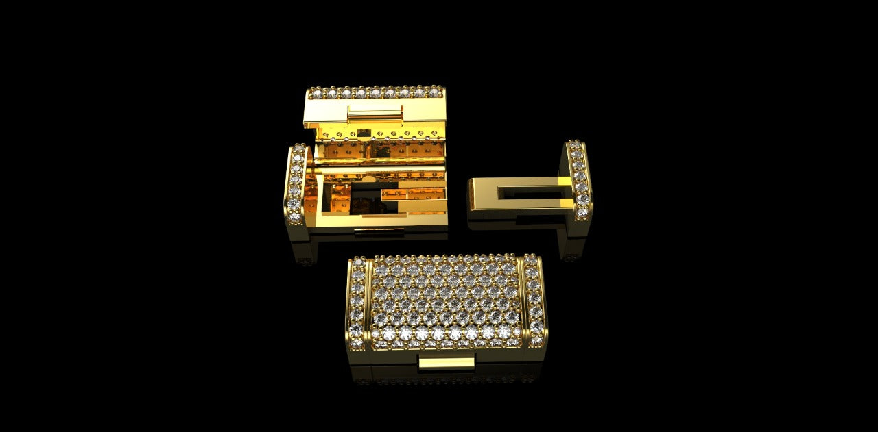 14K YELLOW GOLD SMALL CUSTOM DIAMOND LOCK