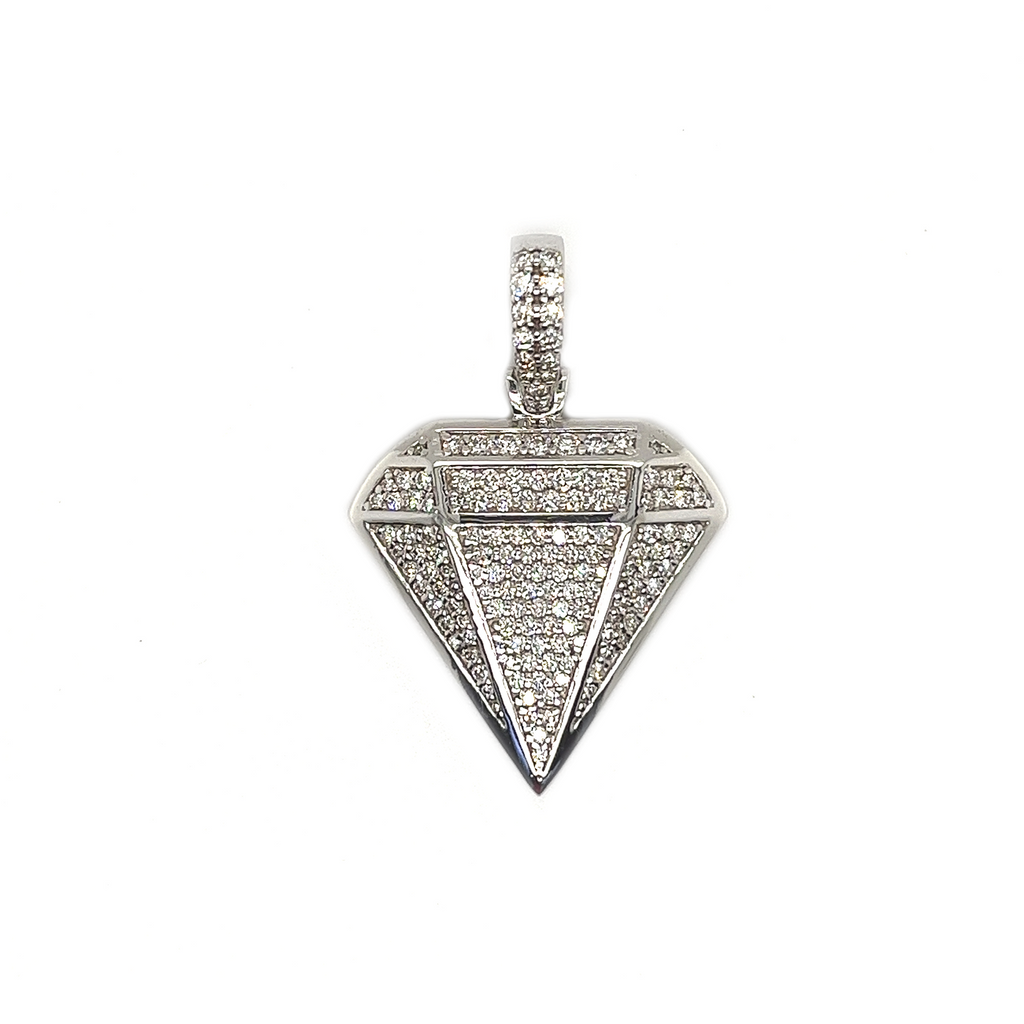 Diamond With Border White Gold Pendant 1.17 CT