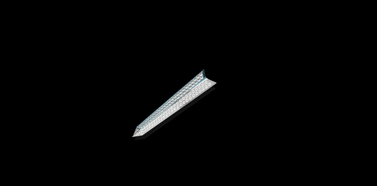 14K YELLOW GOLD CUSTOM SWORD DIAMOND PENDANT