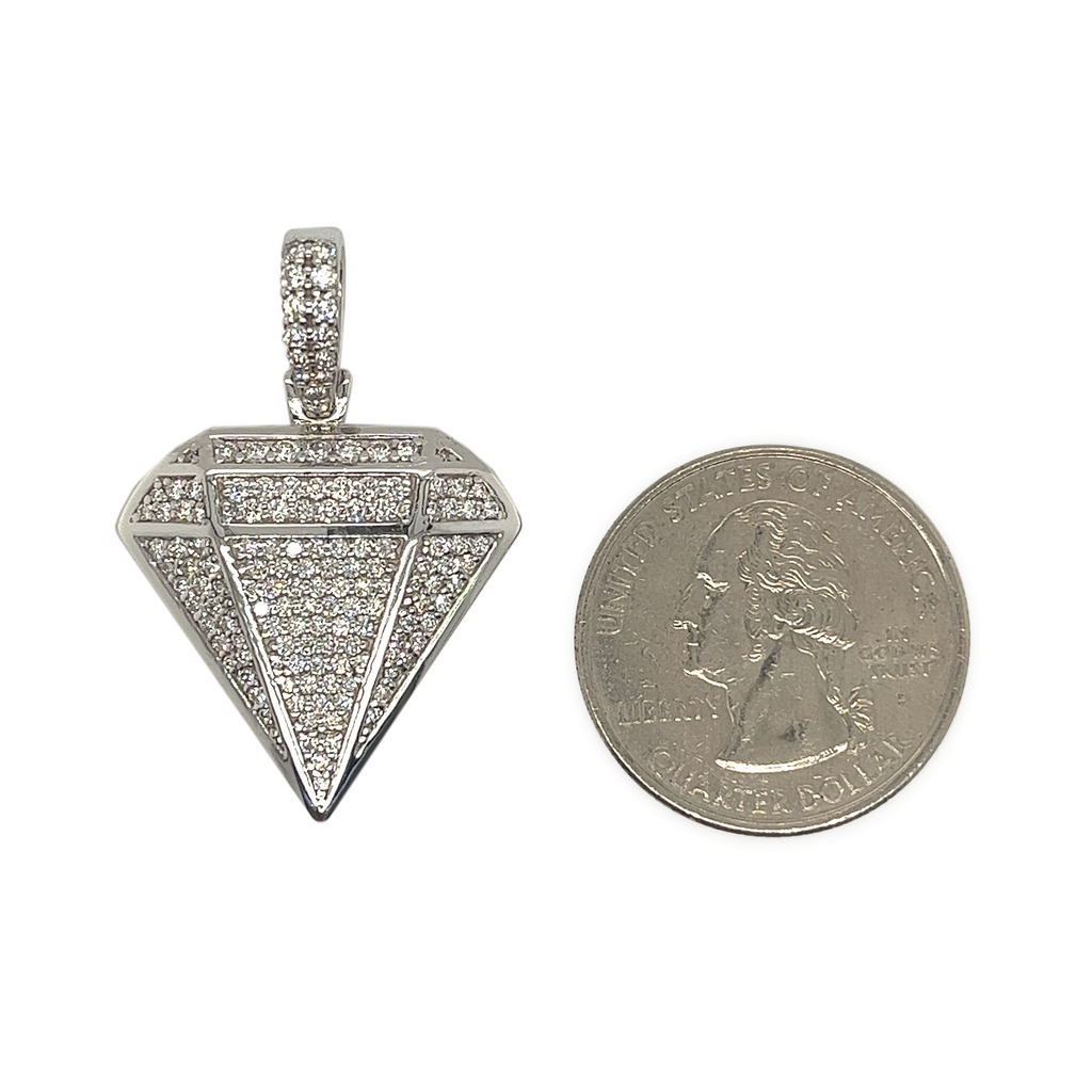 Diamond With Border White Gold Pendant 1.17 CT