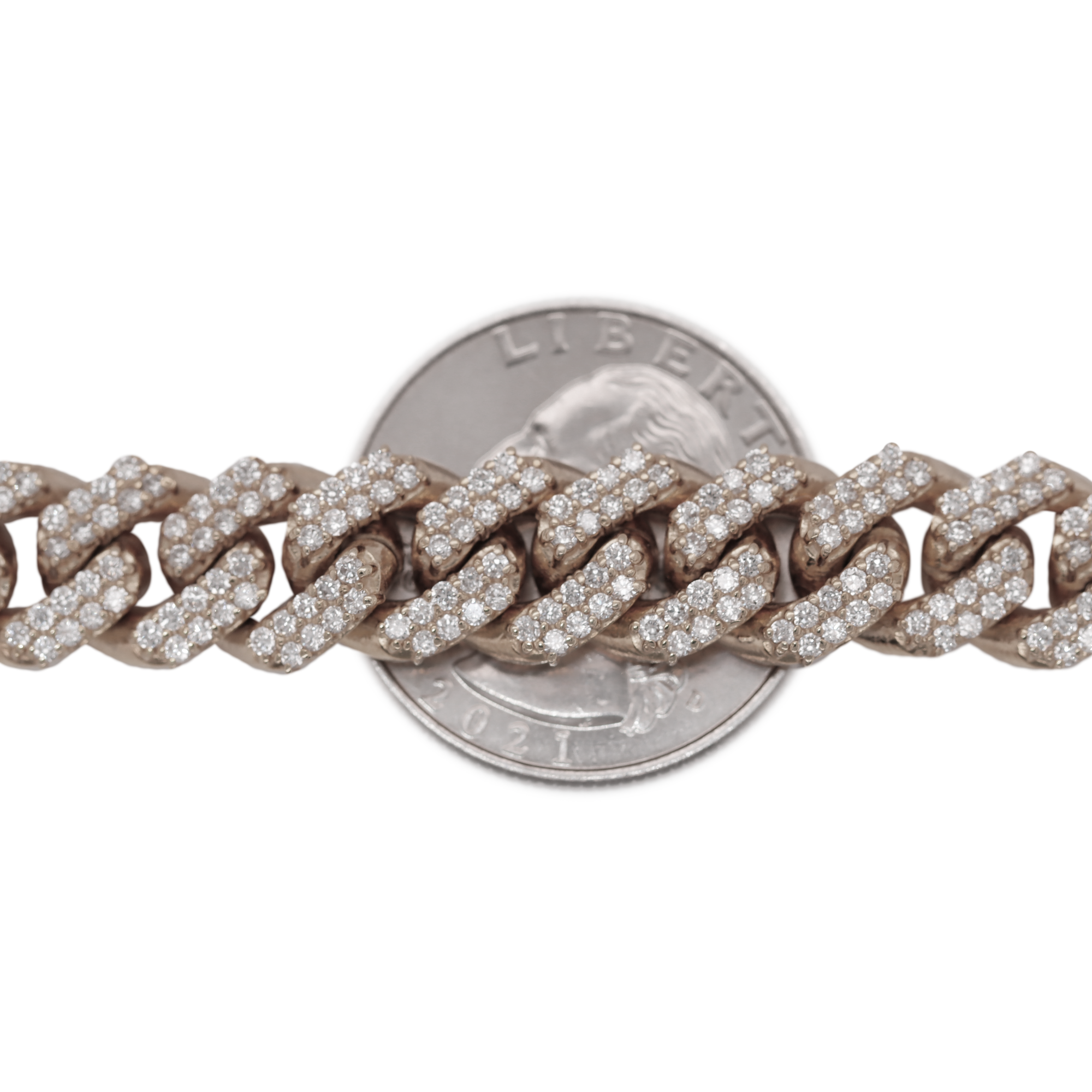 Miami Cuban Prong Setting White Gold Bracelet 6.78 CT