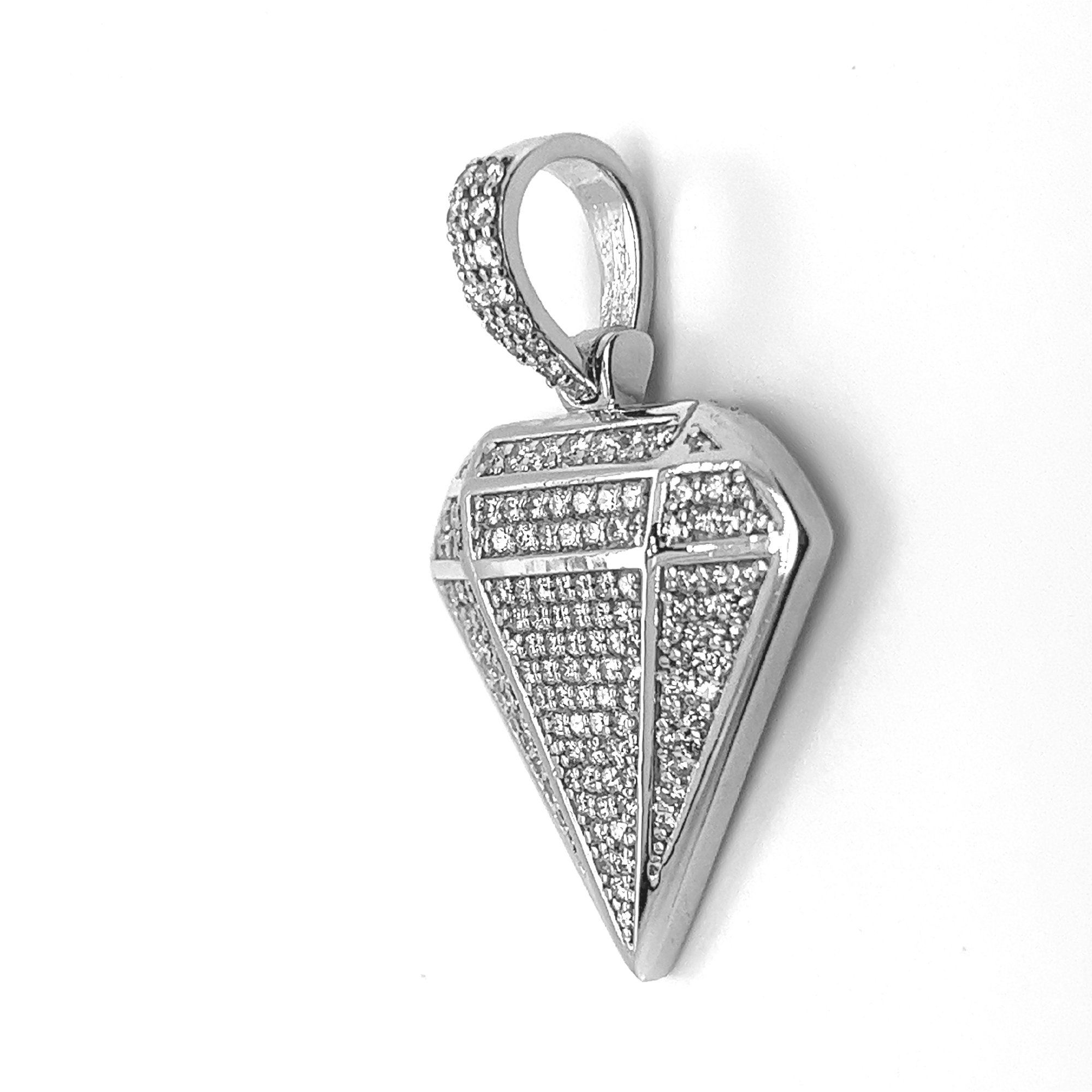 Diamond With Border White Gold Pendant 1.17 CT