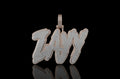 14k 2 tone rose and white gold custom "ZAyy" style diamond pendant