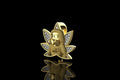 14k yellow gold custom 3d "gas wars marijuana" style diamond hook