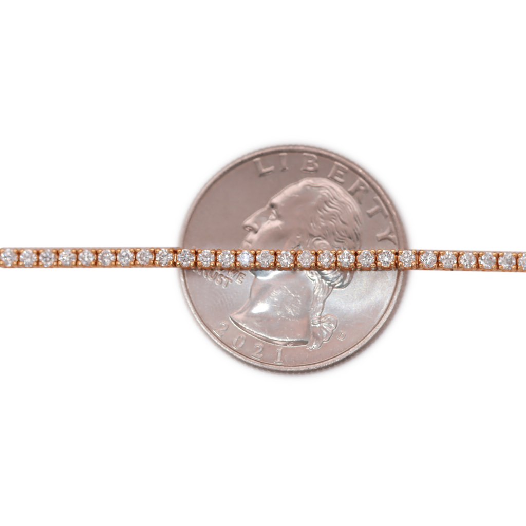 Diamond Tennis Rose Gold Bracelet 1.78 CT