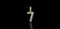 14k yellow gold single layer number 7 diamond pendant