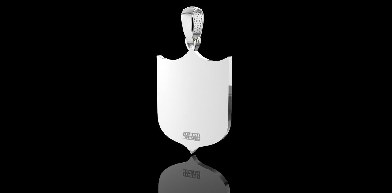 14K 2 TONE ROSE AND WHITE GOLD CUSTOM DOUBLE LAYER "KD" SHIELD STYLE DIAMOND PENDANT