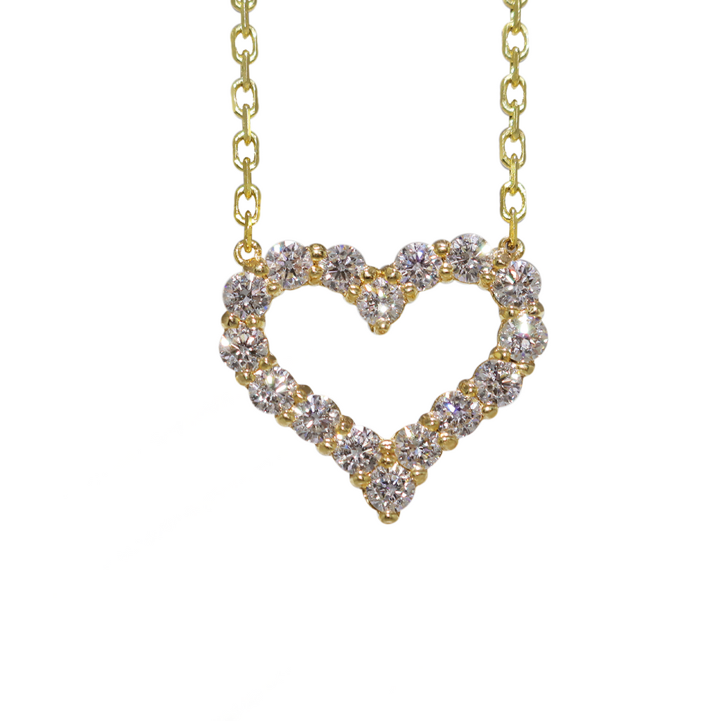 Medium Single Row Heart Diamond Pendant 1.59 CT