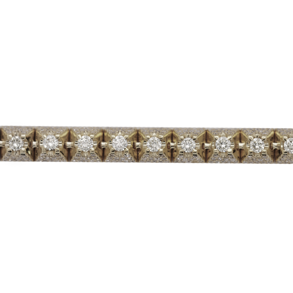 Tennis Flower Setting White Gold Bracelet 5.5 CT