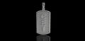 14K WHITE GOLD CUSTOM "CEI" DOG TAG DIAMOND PENDANT