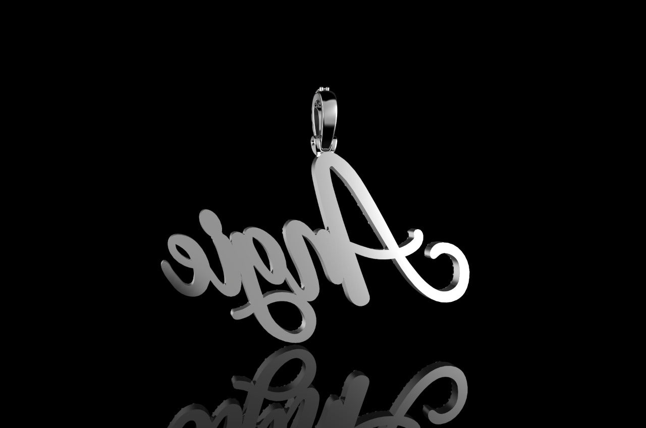 14k white gold custom "angie" style diamond pendant
