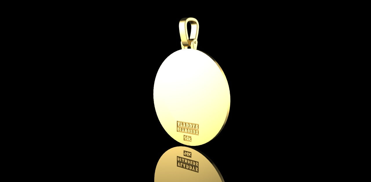 14K YELLOW GOLD CUSTOM 3D ISLAM PYRAMID PENDANT