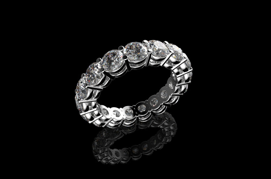 18k white gold diamond eternity band 5.32cts
