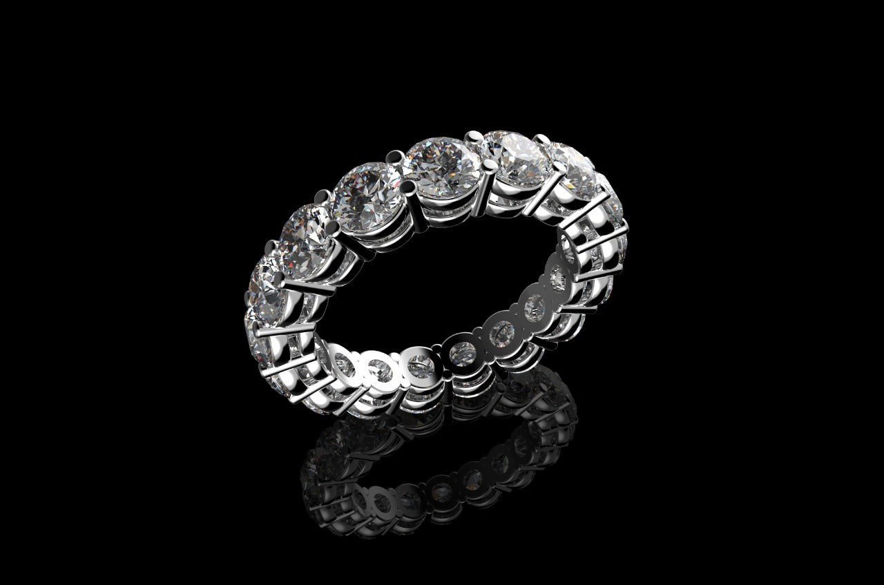 18k white gold diamond eternity band 5.32cts