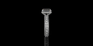 18K WHITE GOLD CUSTOM RADIANT CUT DIAMOND ENGAMEMENT RING 3D DIAMOND ETERNITY
