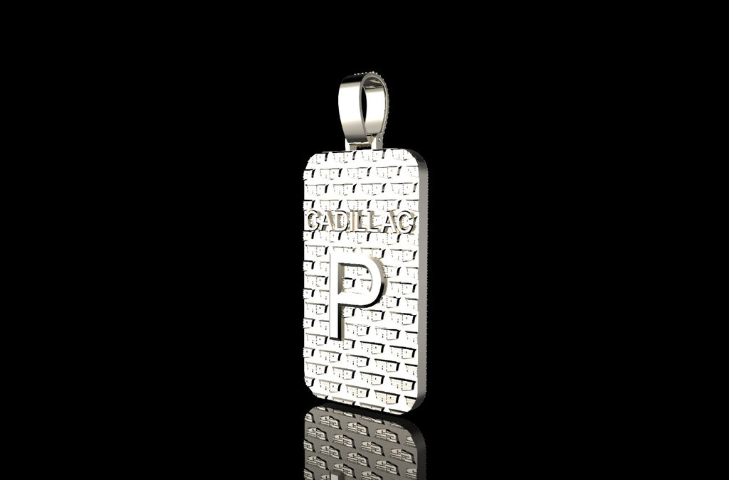 14k 2 tone rose and white gold large 3d custom "BL" style diamond pendant
