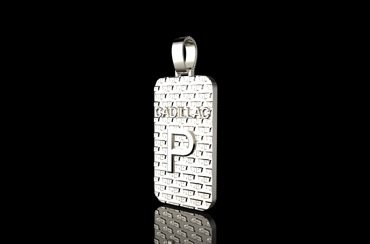 14k 2 tone rose and white gold large 3d custom "BL" style diamond pendant