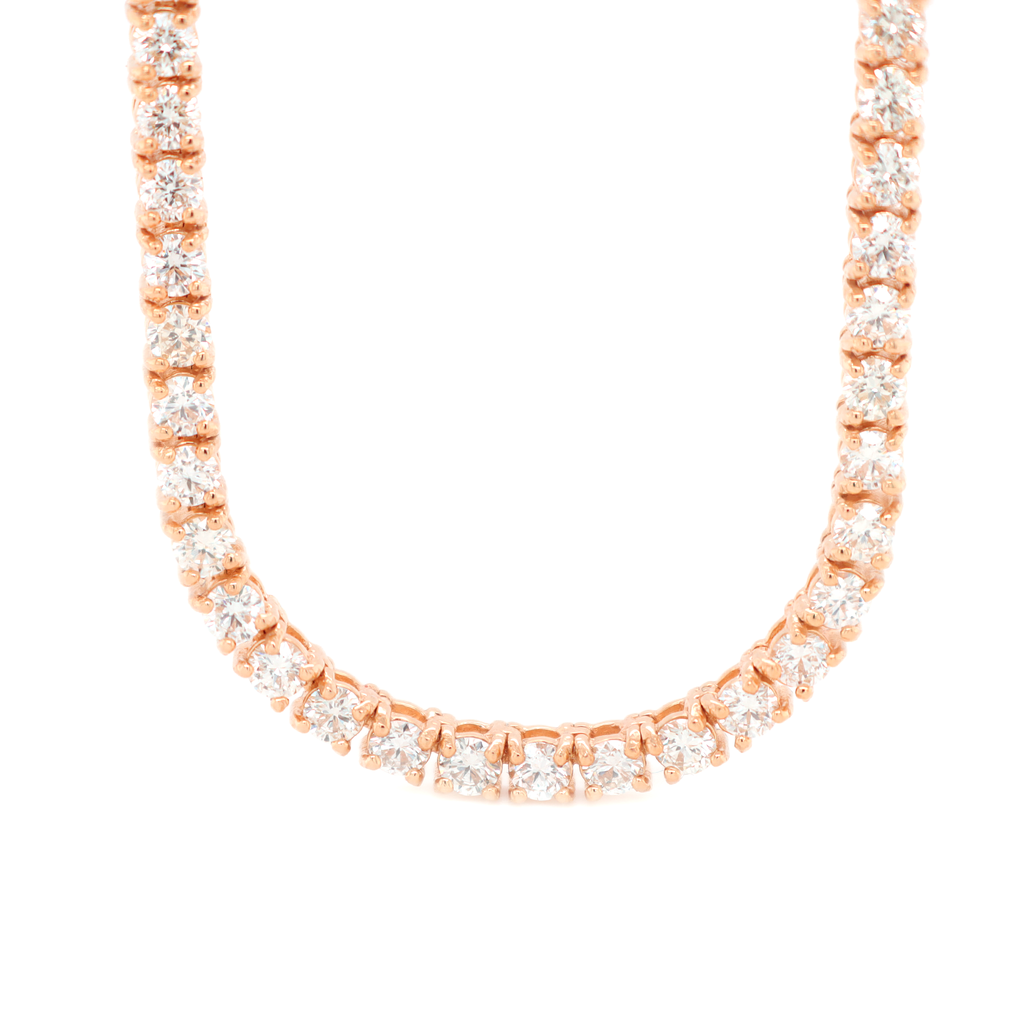 Diamond Tennis Rose Gold Chain 8.51 CT