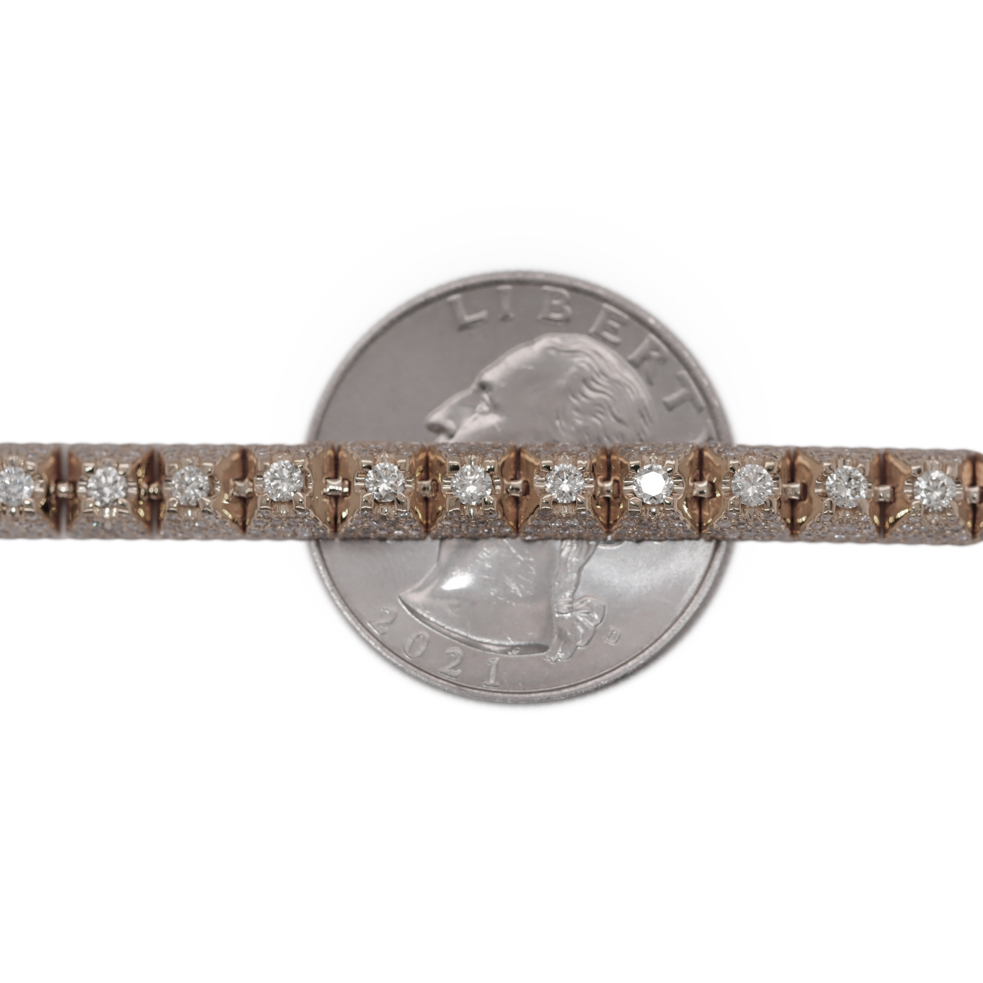 Tennis Flower Setting White Gold Bracelet 5.5 CT
