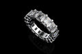 18k white gold radiant cut diamond eternity band