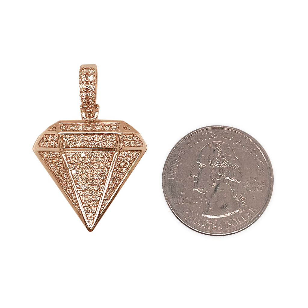 Diamond With Border Rose Gold Pendant 1.17 CT