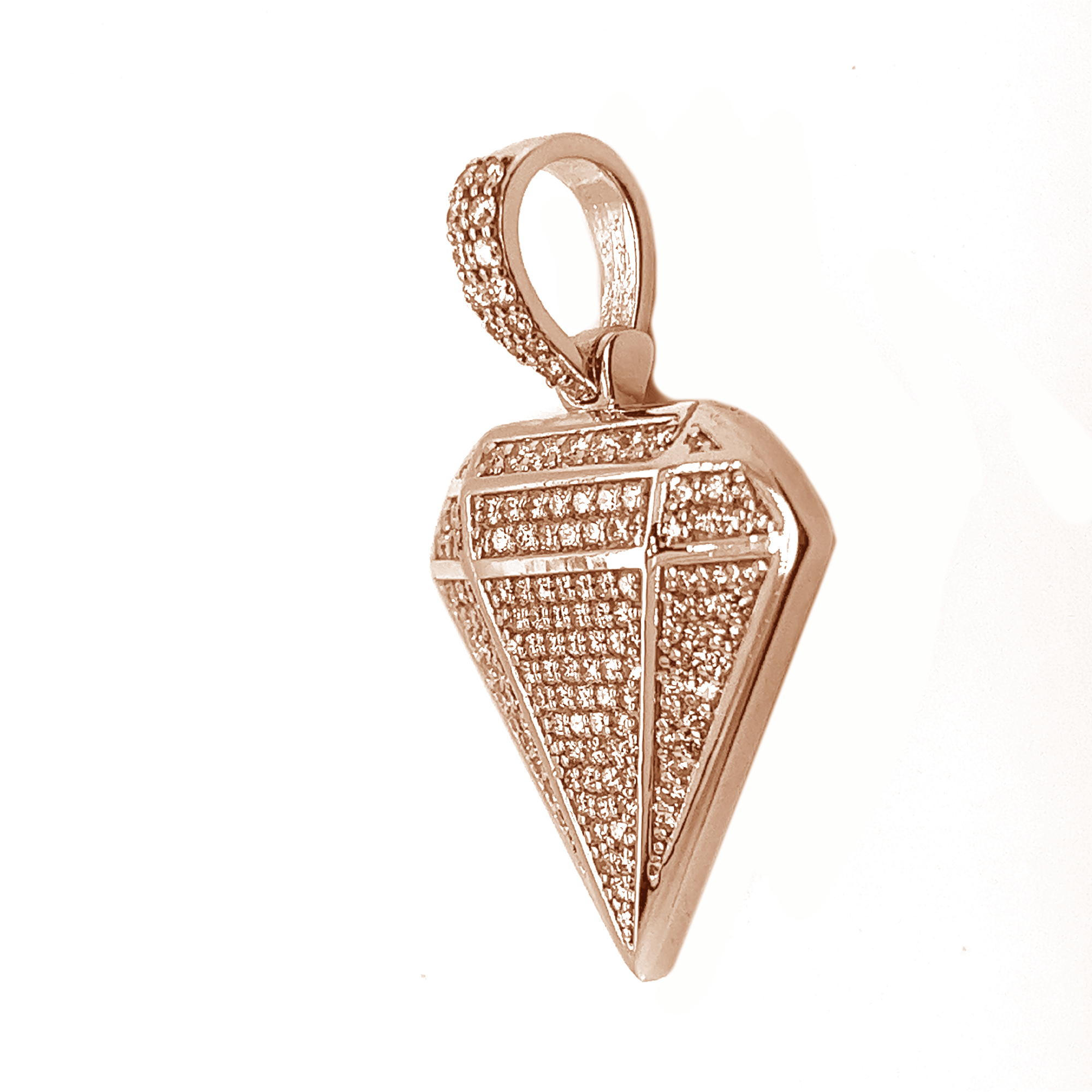 Diamond With Border Rose Gold Pendant 1.17 CT