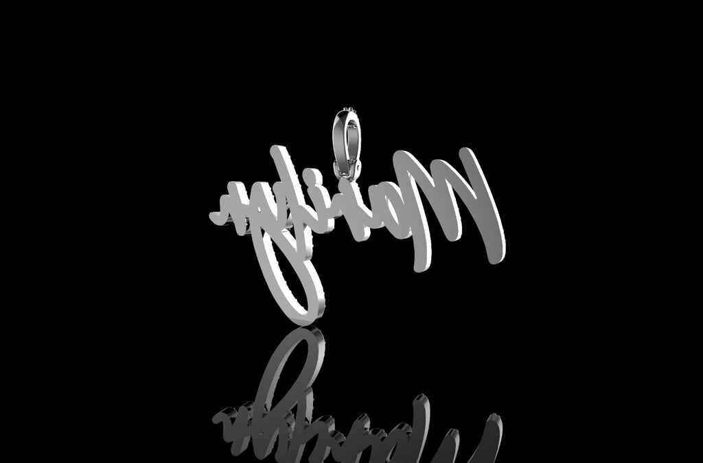 14K WHITE GOLD SINGLE LAYER CUSTOM "MARILYN" DIAMOND PENDANT