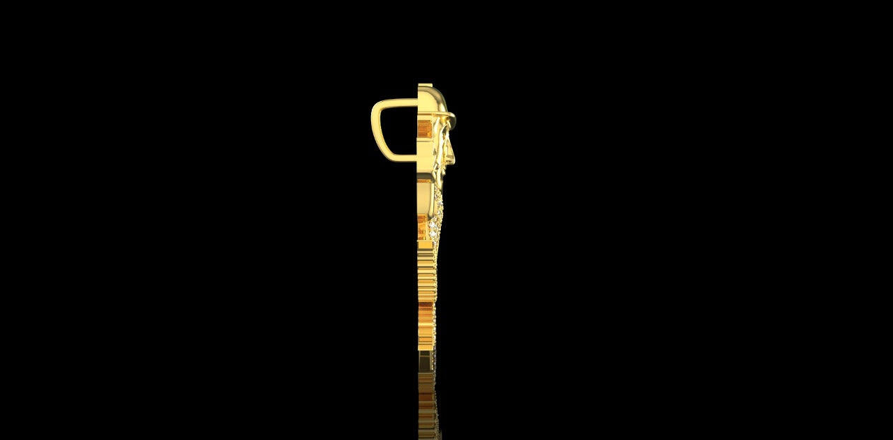 14K 2 TONE YELLOW AND WHITE GOLD "BEST BUD" STYLE CUSTOM DIAMOND PENDANT