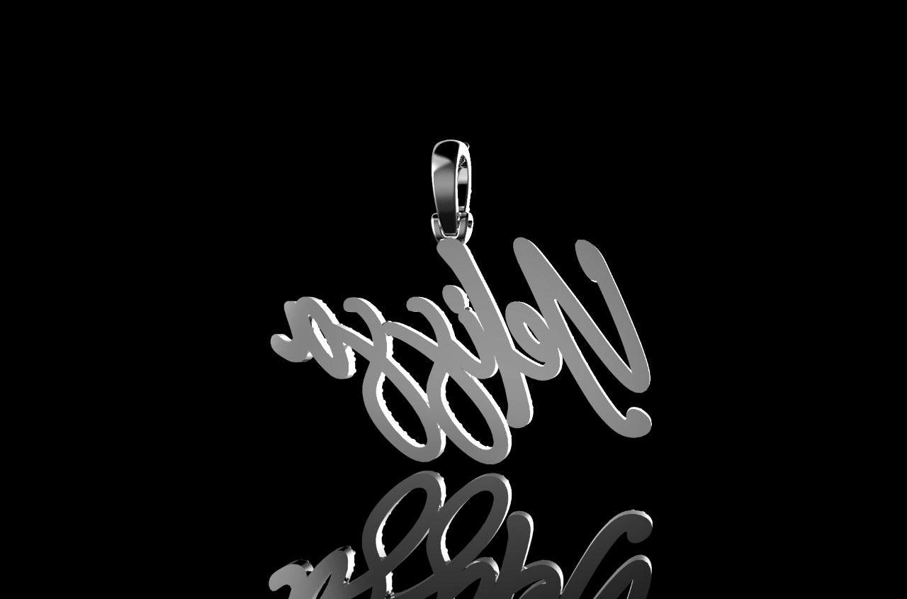 14k white gold custom "yelissa" style diamond pendant