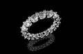 18k white gold diamond eternity band u-shape 4.35cts
