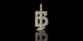14k 2 tone white and yellow gold double layer initial "TD" diamond pendant