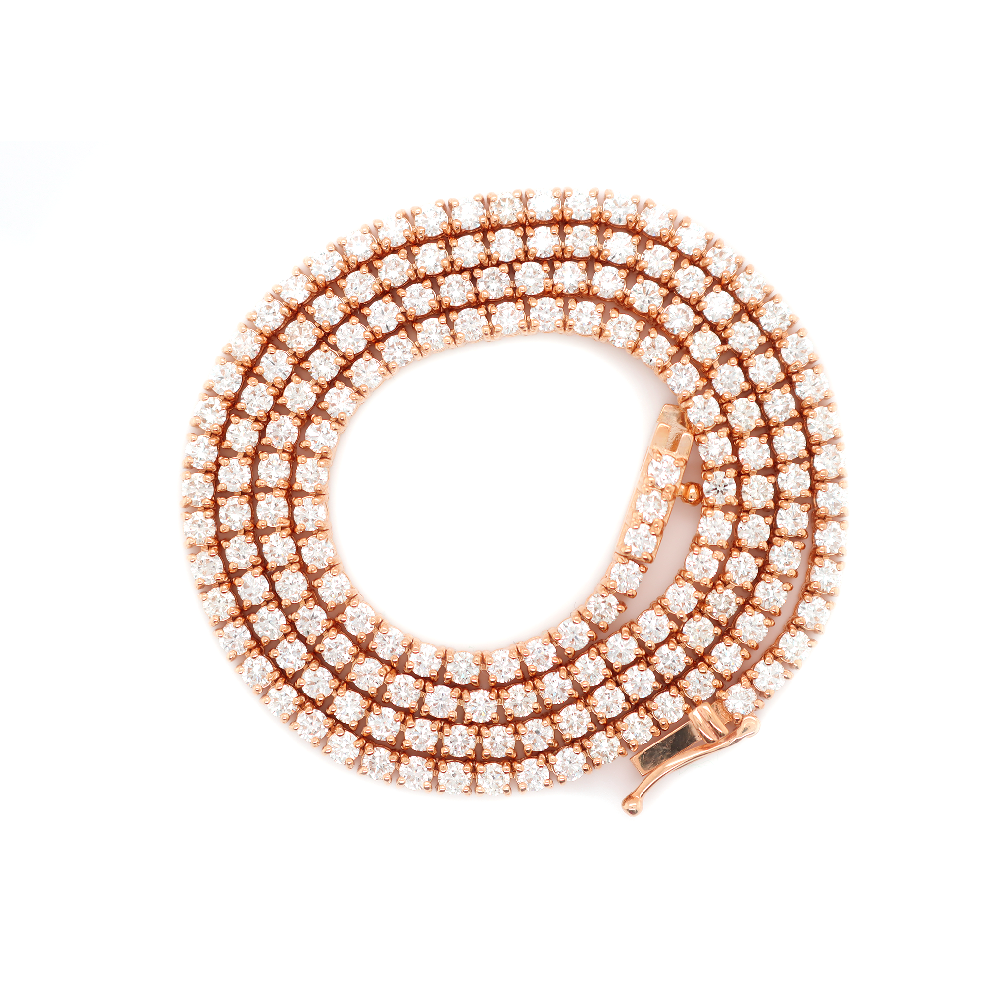 Diamond Tennis Rose Gold Chain 8.51 CT
