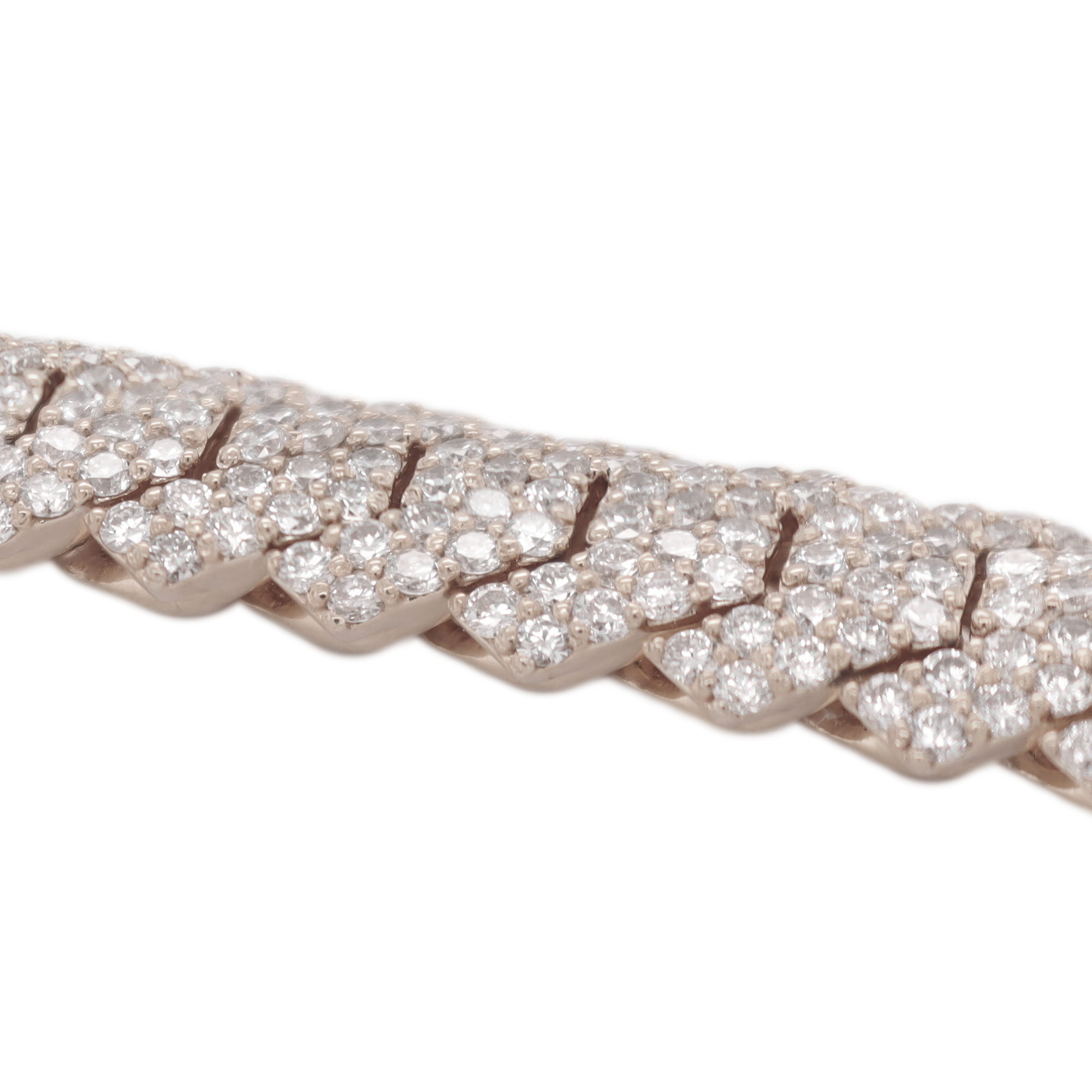 Miami Cuban Curved Diamond White Gold Bracelet 10.15 CT