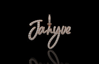 14k rose gold custom "Janyve" style diamond pendant