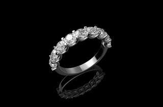 14k white gold 9 stone diamond wedding band 1.60cts
