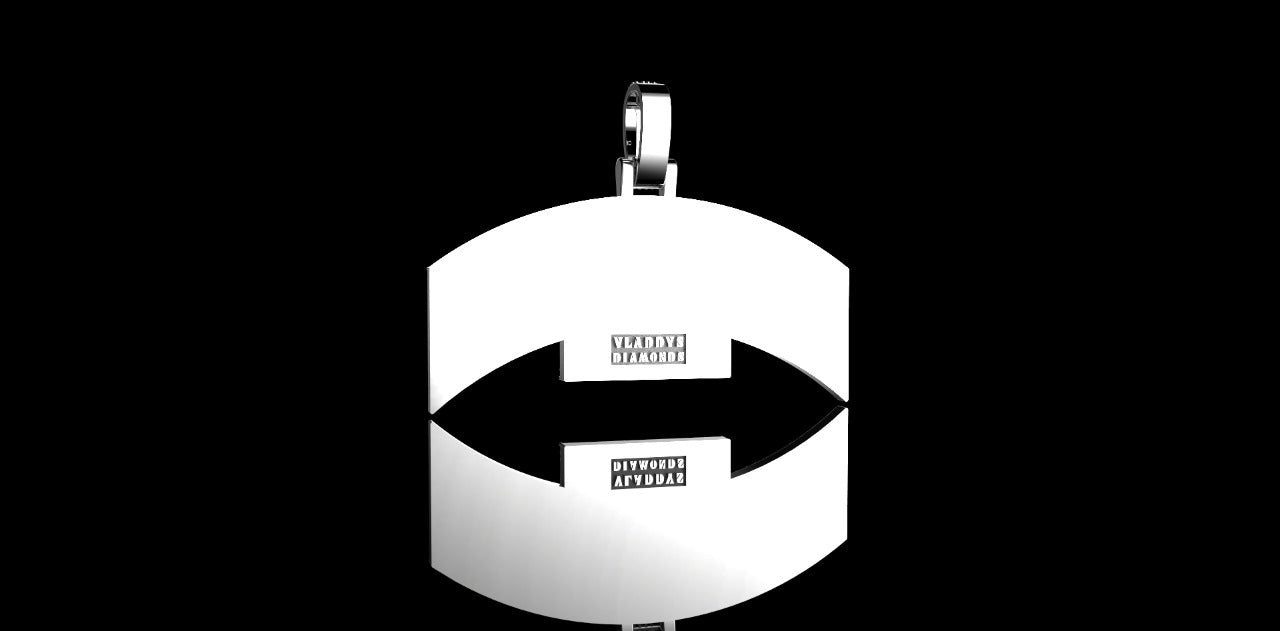 14K 2 TONE ROSE AND WHITE GOLD CUSTOM DOUBLE LAYER "BRAVEST" STYLE DIAMOND PENDANT