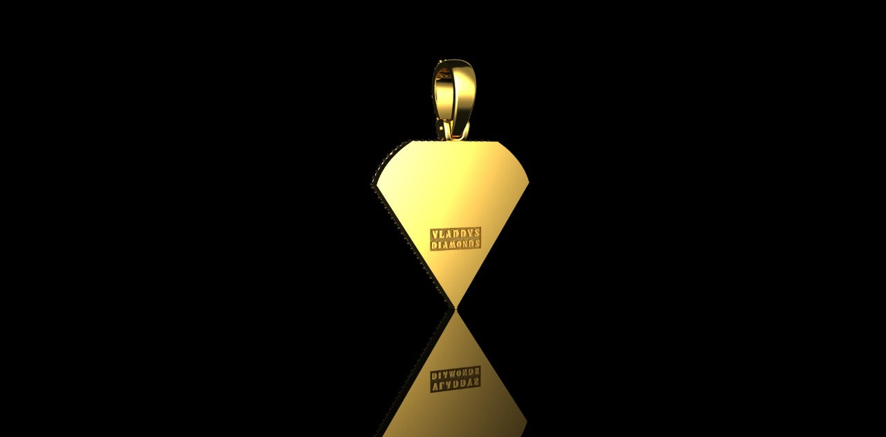 14k yellow gold diamond shape diamond pendant