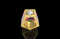 14k yellow gold custom made 5.00ct diamond ring with custom red onyx stone