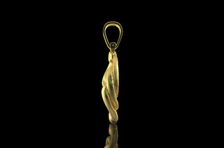 14k yellow gold custom snake pendant
