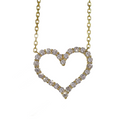 Large Single Row Heart Diamond Pendant 2.20 CT